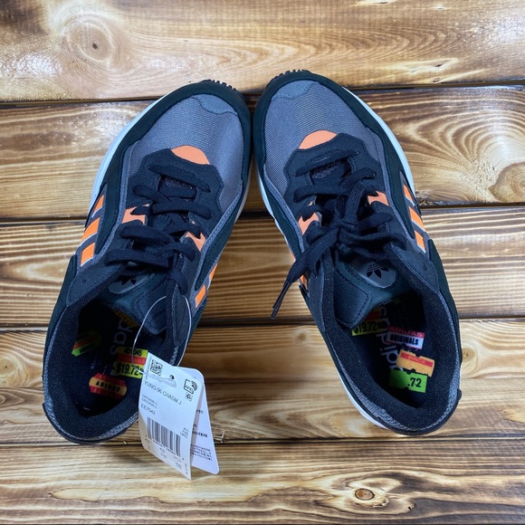NEW adidas Yung-96 Chasm Black Orange Sneakers - Picture 5 of 9